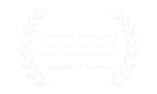 Referenz Syngenta: 50 Personen. Das beste Teambuilding Event, das ich in über 30 Jahren Berufsleben hatte.